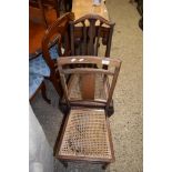 TWO VARIOUS CANE SEATED BEDROOM CHAIRS (ONE A/F)