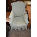 MID-20TH CENTURY UPHOLSTERED ARMCHAIR, APPROX WIDTH 69CM