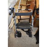WHEELED WALKER, ZIMMER FRAME AND A PAIR OF CRUTCHES
