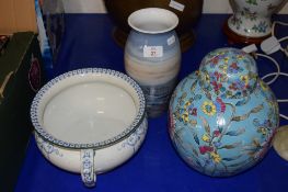 ORIENTAL JAR AND COVER, A COPENHAGEN VASE DESIGNED BY BOESEY