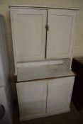 MID-20TH CENTURY VINTAGE PAINTED PINE KITCHEN CABINET, WIDTH APPROX 97CM