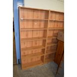 TWO MODERN FULL HEIGHT BOOKSHELVES, WIDTH APPROX 78CM