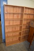 TWO MODERN FULL HEIGHT BOOKSHELVES, WIDTH APPROX 78CM