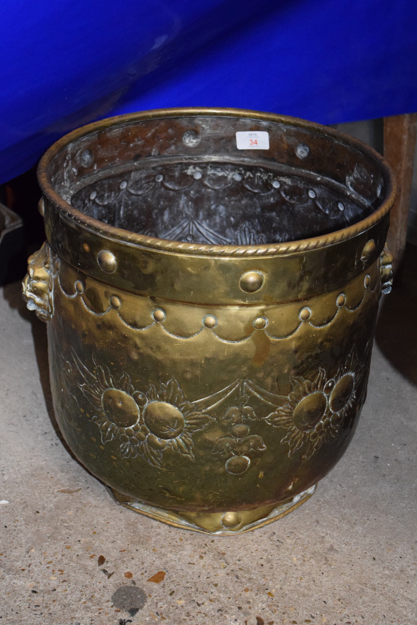 LARGE BRASS JARDINIERE