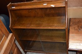 SMALL STAINED PINE GLAZED BOOKCASE APPROX 76CM WIDTH