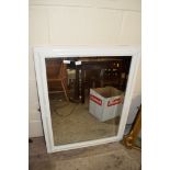 WALL MIRROR WITH PAINTED FRAME, FRAME SIZE APPROX 77 X 96CM