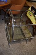 DECO STYLE CHROMIUM AND GLASS SHELF UNIT, HEIGHT APPROX 73CM