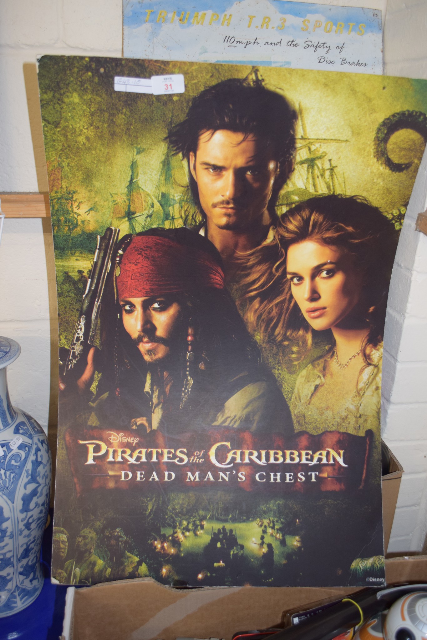 LARGE CARDBOARD ADVERTISING POSTER OF THE PIRATES OF THE CARIBBEAN