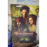 LARGE CARDBOARD ADVERTISING POSTER OF THE PIRATES OF THE CARIBBEAN