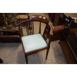 EDWARDIAN MAHOGANY CORNER CHAIR, HEIGHT APPROX 80CM