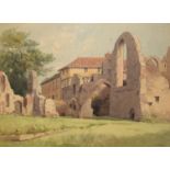 V Carter, "Leiston Abbey, Suffolk", watercolour, signed lower right, 36 x 47cm