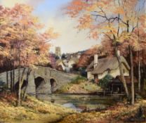 Alan King, "Autumn tranquility in Devon", oil on board, signed lower right, 49 x 59cm