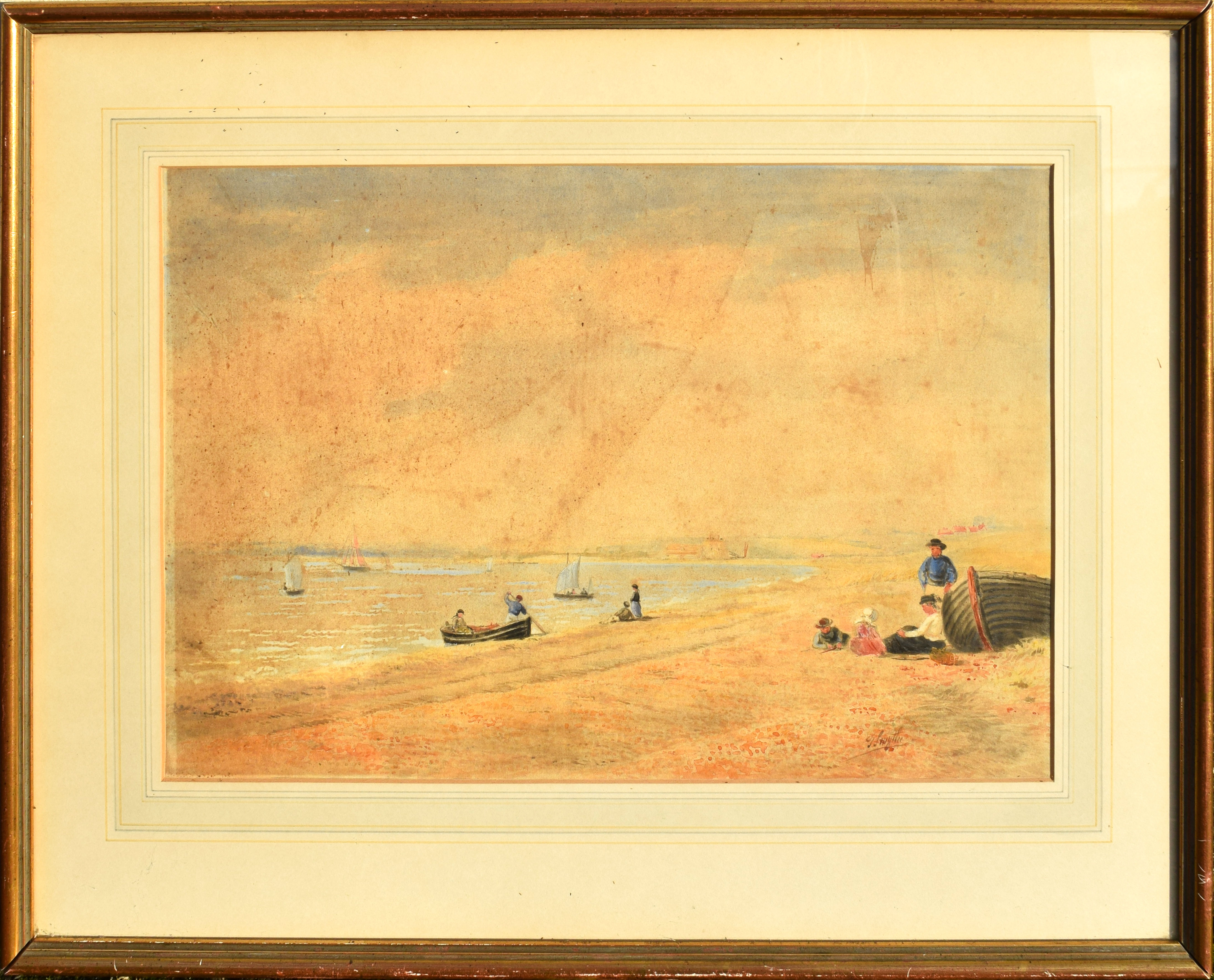 Thomas Smythe, "Old Felixstowe", watercolour, signed lower right, 30 x 44cm. Provenance: Mandell's