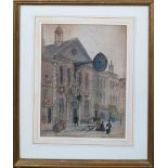 Paul Braddon, Street scene with figures, watercolour, signed lower left, 37 x 27cm