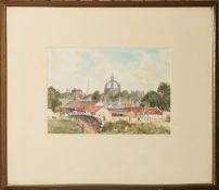 I W Davidson, City view, watercolour, signed and dated 1943 lower left, 18 x 26cm