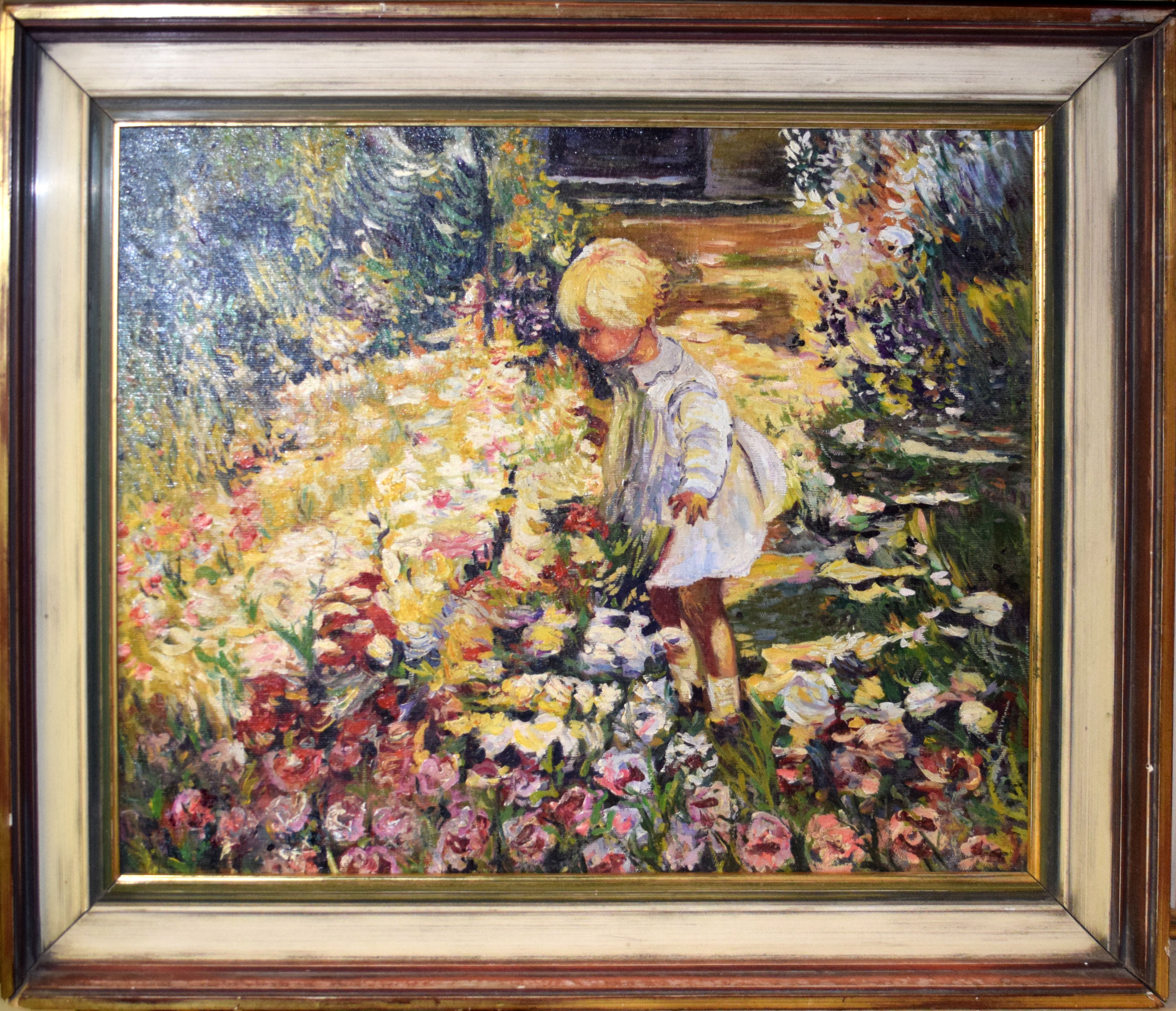 Circle of Dorothea Sharp, "The enchanted garden", oil on board, bears signature and inscription