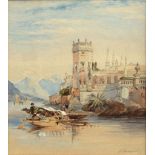 H Samuels, Italian lake scene, watercolour, signed and dated 1896 lower right, 30 x 22cm