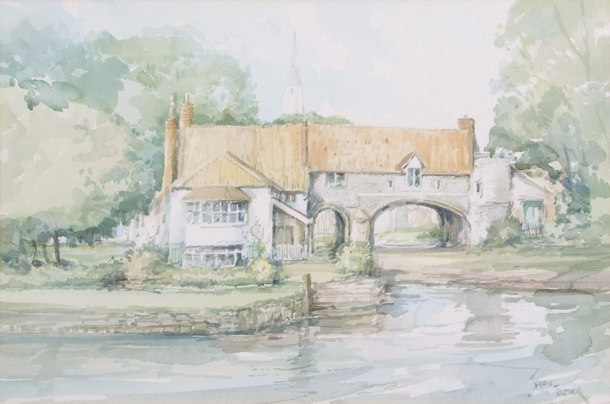 AR Jason Partner, LSA (1922-2005), Pulls Ferry and Elm Hill, Norwich, pair of watercolours, both - Image 2 of 2