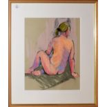 Les Burton, Female nude, pastel, signed and dated 05, 36 x 27cm