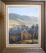 Allan Fizzell, Australian landscape, oil on board, signed and dated 81 lower right, 49 x 39cm