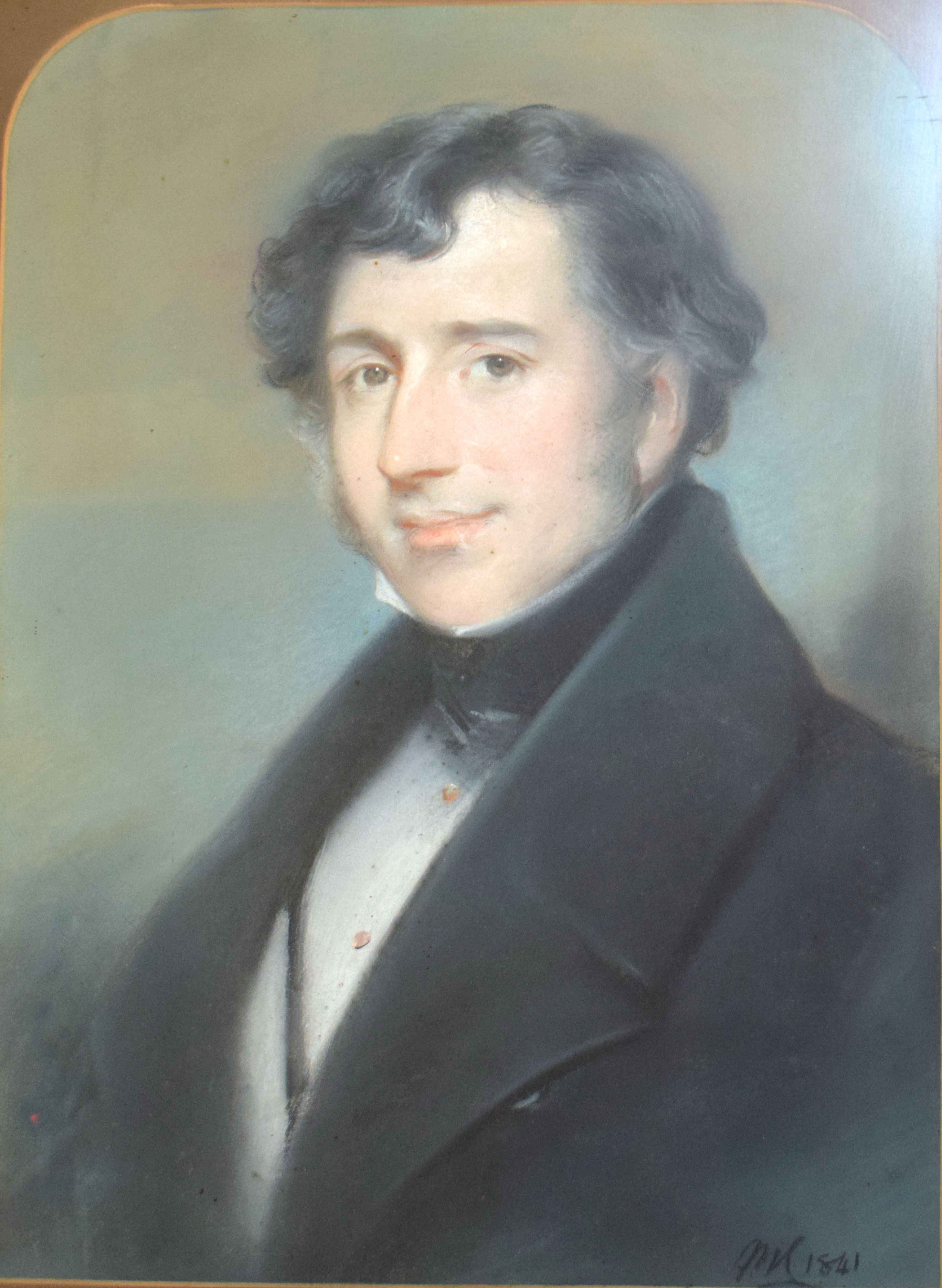 English School (19th century), Portrait of Bathe Wright aged 35, pastel, monogrammed and dated