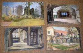 Packet of four assorted watrecolours, attributed to W J Muller etc, all unframed (4)