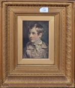 Victorian gilt gesso picture frame, currently containing a print, rebate size of slip 19 x 14cm