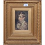 Victorian gilt gesso picture frame, currently containing a print, rebate size of slip 19 x 14cm