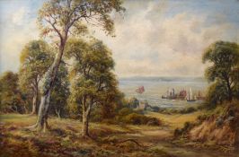 Sidney Yates Johnson, Coastal scene (Swanage), oil on canvas, monogrammed lower right, 29 x 44cm