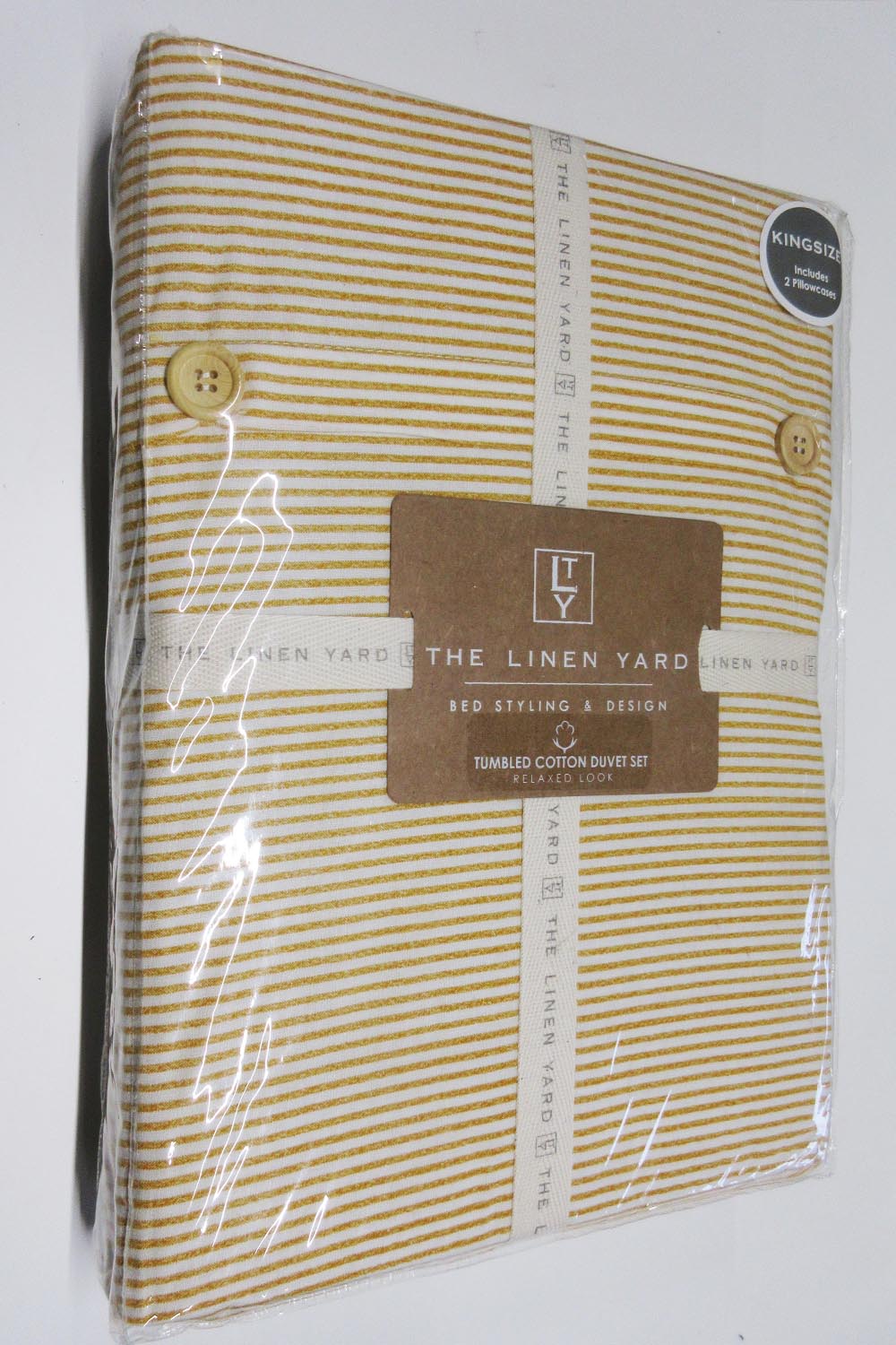 Mack + Milo Rex Percale Duvet Cover Set, Size: Kingsize, Colour: Ochre, RRP £36.99