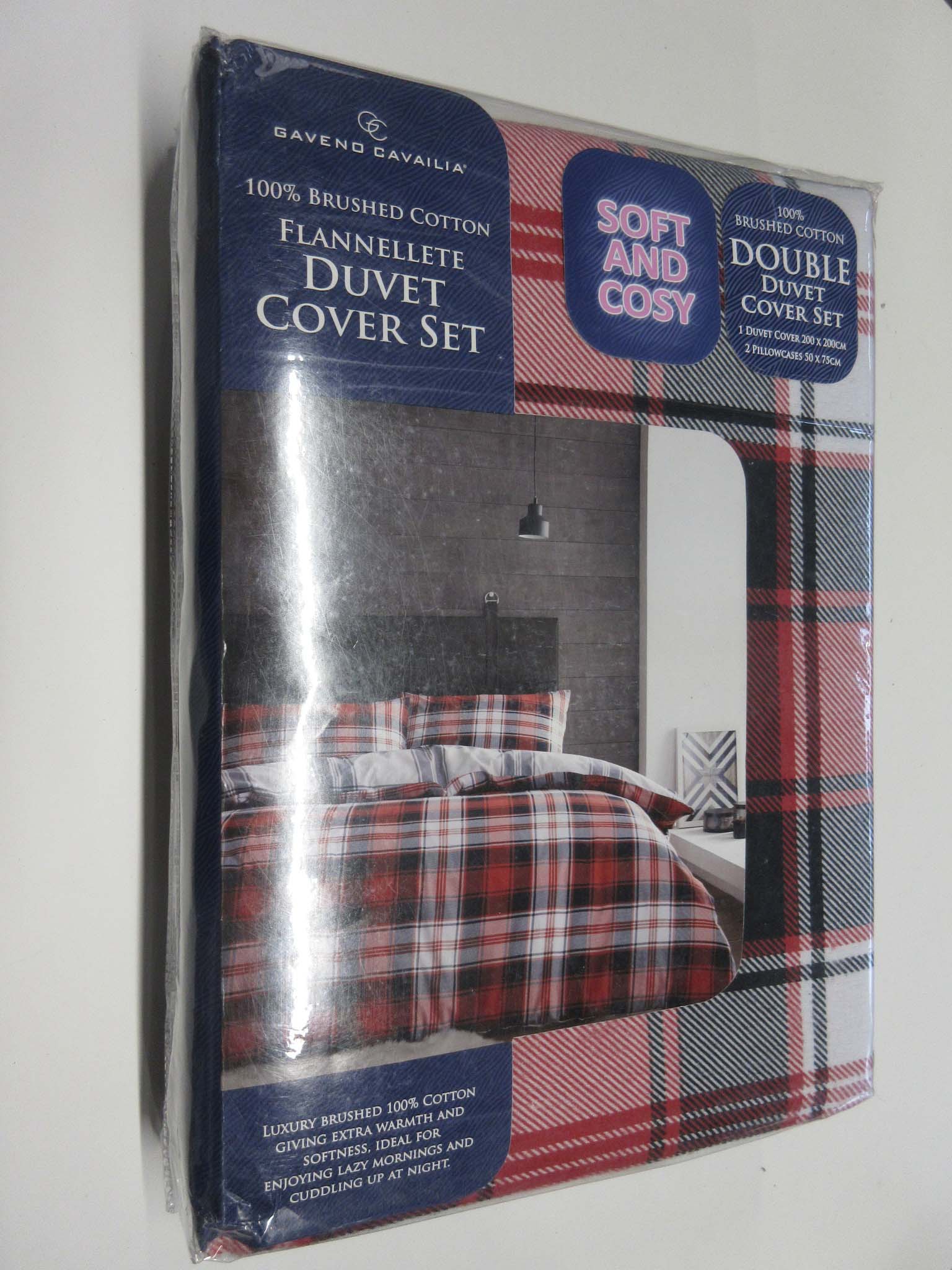 Union Rustic Morwenna 200 TC Duvet Cover Set, Size: Double, Colour: Charcoal/Red, RRP £23.99