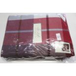 Alpen Home Check Brushed Cotton 150 TC Duvet Cover Set, Size: Kingsize - 2 Pillowcases, Colour: Red,