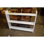 WHITE PAINTED WALL MOUNTED BOOKCASE, 107CM WIDE