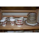 QUANTITY OF TEA WARES MADE BY AYNSLEY PATTERN 1262 COMPRISING TEN CUPS, SAUCERS, MILK JUG, SUGAR