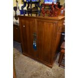 ORIENTAL STYLE MAHOGANY FITTED SIDE CABINET, 96CM WIDE
