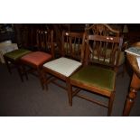 Mahogany Hepplewhite style dining chair and three further bar back dining chairs (4)