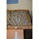 BOX CONTAINING COLLECTION OF GLASS WARES