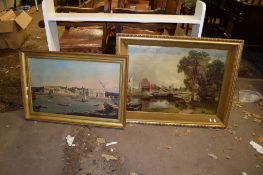 TWO MODERN GILT FRAMED PRINTS