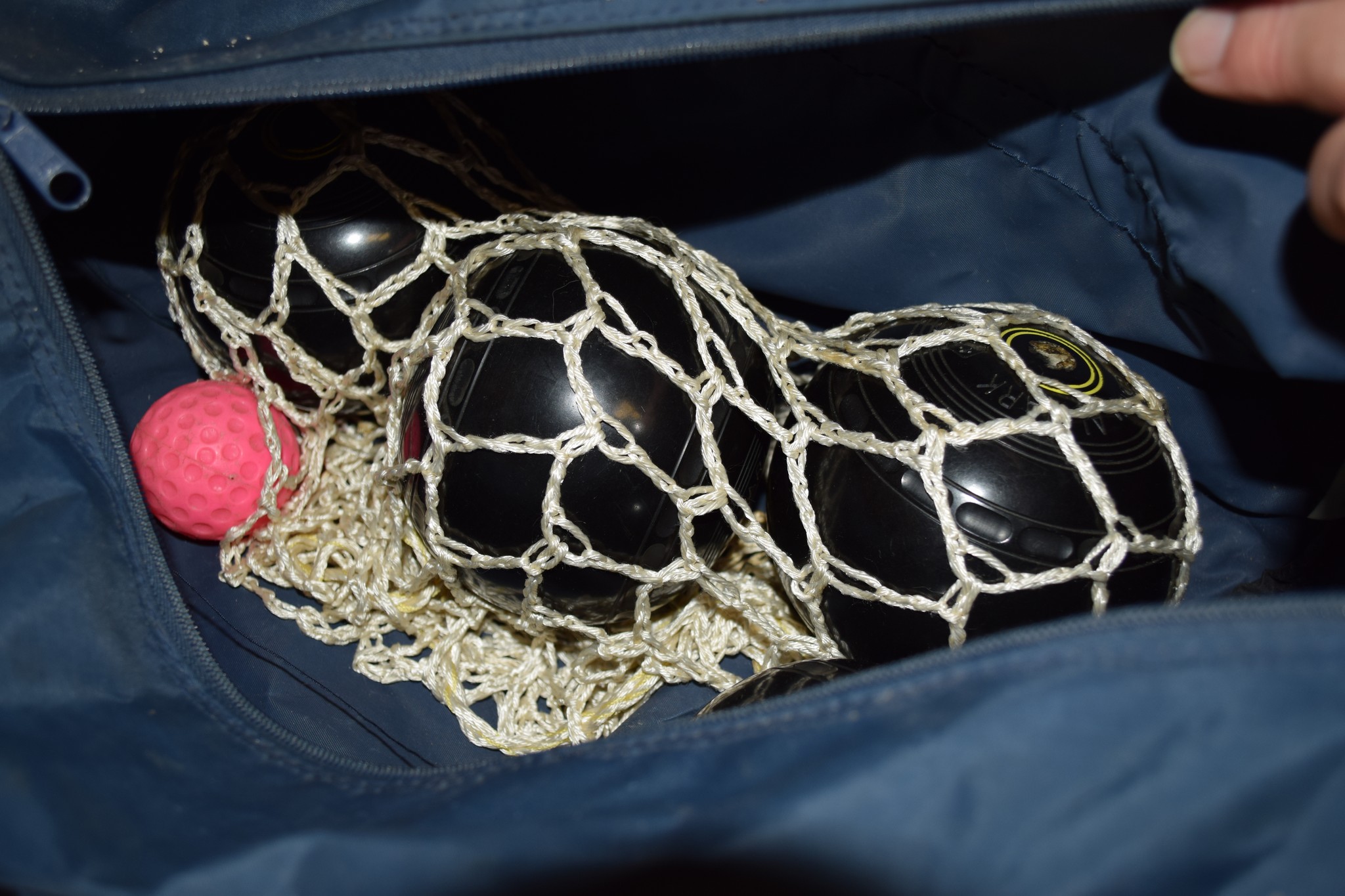 TWO BAGS CONTAINING QUANTITY OF WOODEN BOWLS