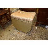 WICKER DRESSING TABLE STOOL WITH LIFTING LID, 46CM WIDE