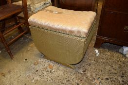 WICKER DRESSING TABLE STOOL WITH LIFTING LID, 46CM WIDE