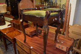 EDWARDIAN PIANO STOOL, 55CM WIDE