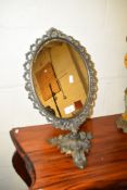 MIRROR IN METAL FRAME, 49CM HIGH