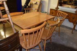 MODERN KITCHEN TABLE AND FOUR STICK BACK CHAIRS