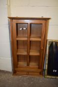 MODERN PINE GLAZED WALL CUPBOARD, 45CM WIDE