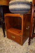 REPRODUCTION BRASS BOUND BEDSIDE CABINET, 45.5CM WIDE