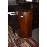 Mahogany bow fronted small wall mounting corner cupboard^ 35cm wide