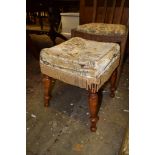 MAHOGANY STAINED DRESSING TABLE STOOL, 36CM WIDE