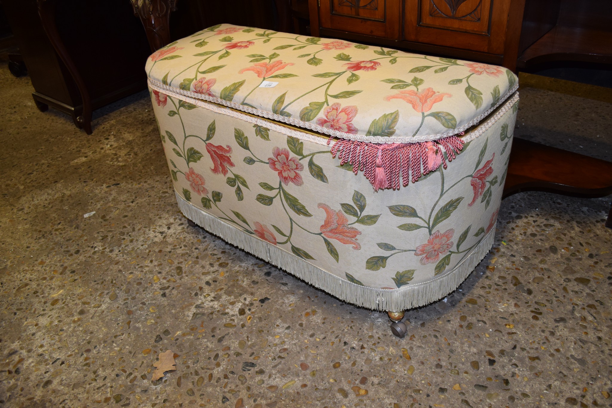 UPHOLSTERED OTTOMAN, 89CM WIDE