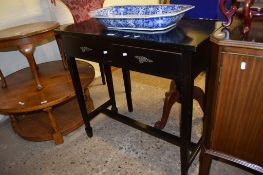 EBONISED TWO-DRAWER SIDE TABLE, 91.5CM WIDE